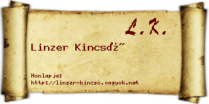 Linzer Kincső névjegykártya
